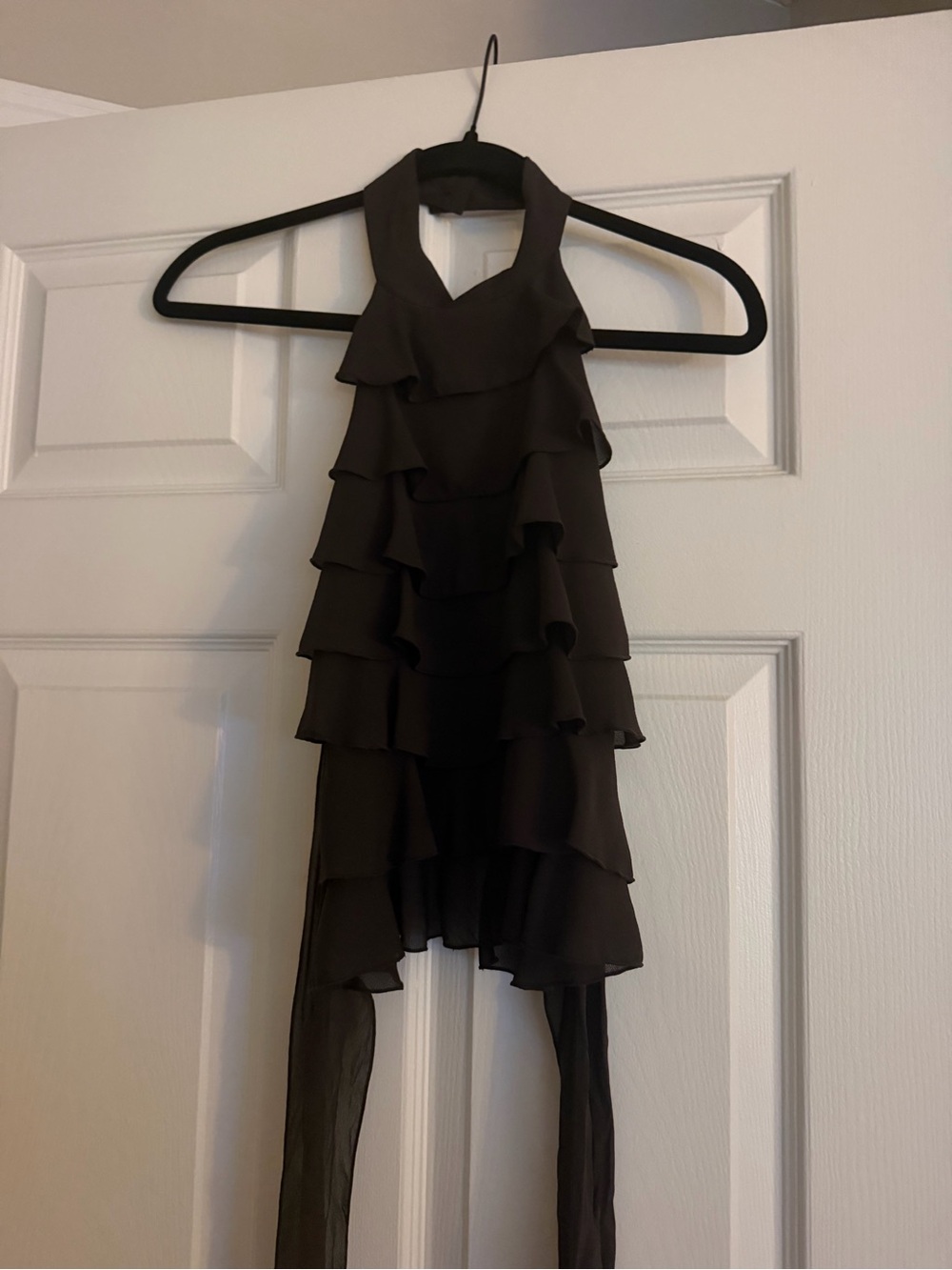 Zara brown Ruffle Halter Top - Picture 2 of 4